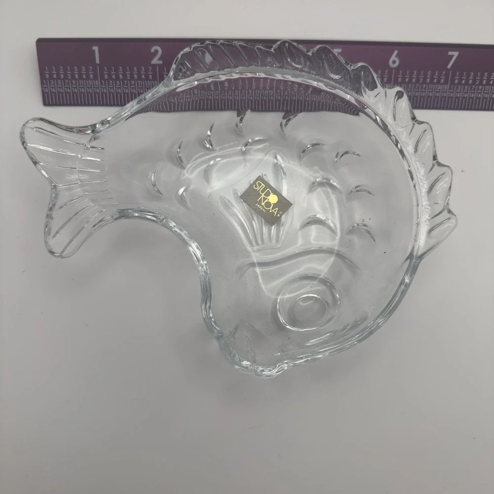 STUDIO NOVA Glass Leaping FISH Shaped Candy Nut Trinket Dish Bowl Fishing Japan - Picture 4 of 6